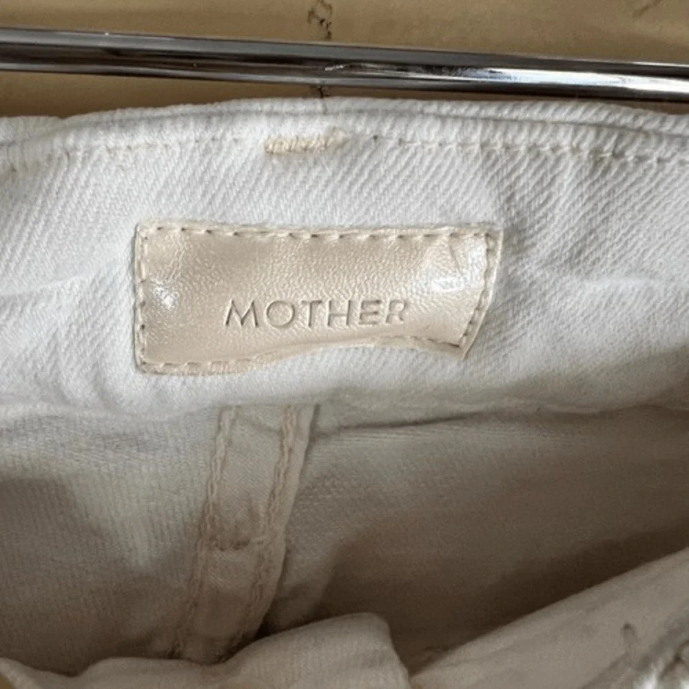 Mother Jeans Womens The Pixie White Denim Button Fly Jean Size 24 Beach Vacation